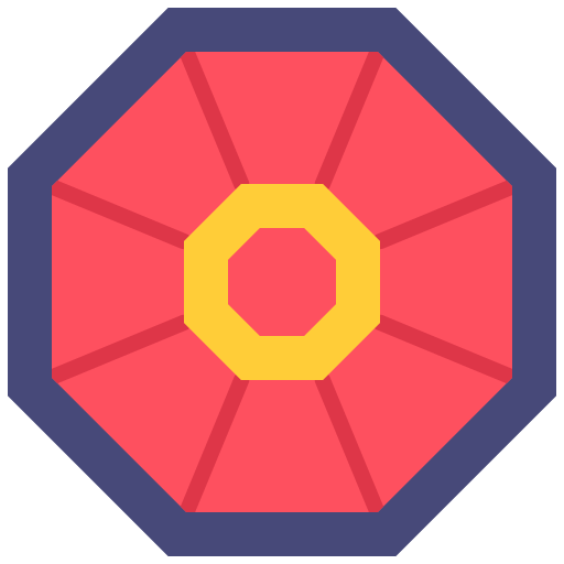 Icono geométrico octagonal de estilo oriental para diseño de viajes a China